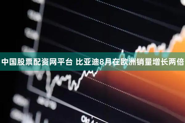 中国股票配资网平台 比亚迪8月在欧洲销量增长两倍